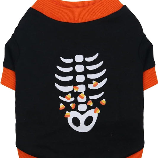 Ropa para perros, camisetas para gatos, disfraz de esqueleto para Halloween para cachorros