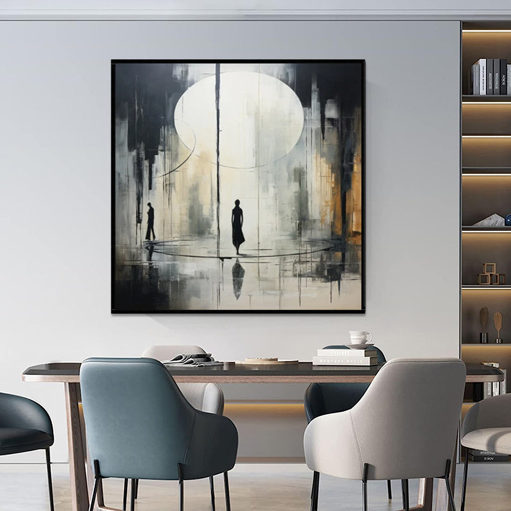 Handmade Oil Painting Canvas Wall Art Decoration Black And White Abstract