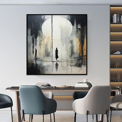 Handmade Oil Painting Canvas Wall Art Decoration Black And White Abstract