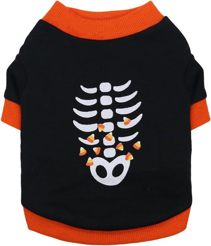 Oblečení pro psy, kočičí trička, halloweenský kostým psí kostry, štěně