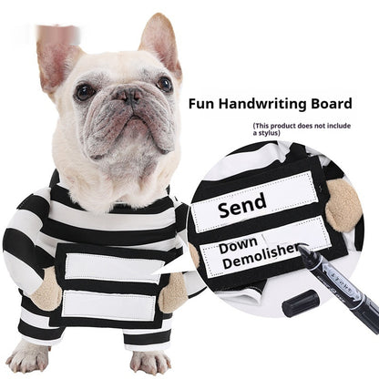 Psí halloweenský kostým pro domácí mazlíčky, pruhované vtipné oblečení