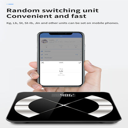 Báscula electrónica de grasa corporal para el hogar con Bluetooth, versión en inglés