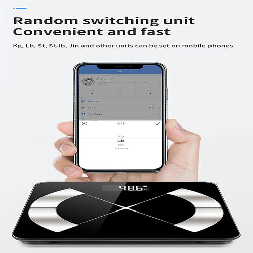 Báscula electrónica de grasa corporal para el hogar con Bluetooth, versión en inglés