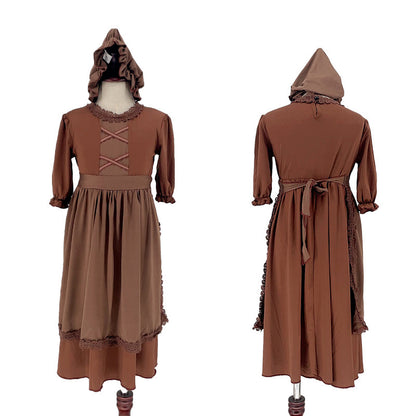 Disfraz de civil medieval para niños, colonia europea, ropa de cosplay pobre
