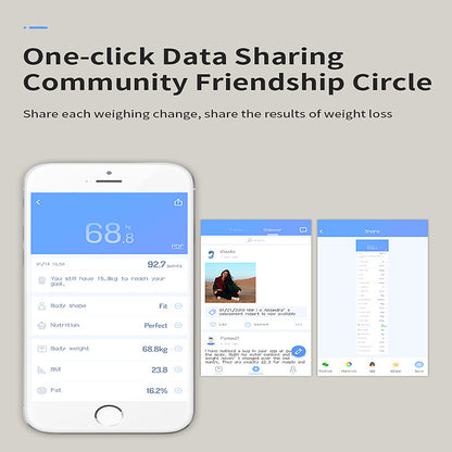 Báscula electrónica de grasa corporal para el hogar con Bluetooth, versión en inglés