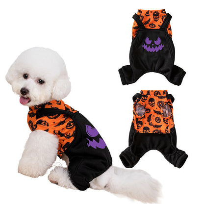 Disfraz de perro con estampado creativo para fiesta de Halloween
